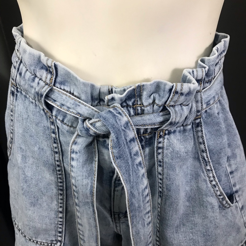 Banana Republic Paper Bag Faded Indigo Tie Waist Shorts 12 - Picture 6 of 9